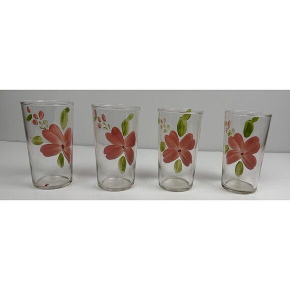 Vintage Franciscan Desert Rose - 4.75" x 2.50" - Painted Juice Glasses SET OF 4‎ - Picture 4 of 8